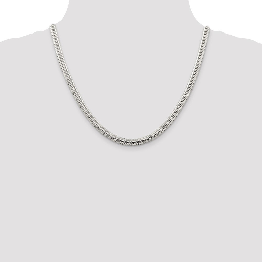 Sterling Silver 6mm Round Snake Chain Necklace 20"