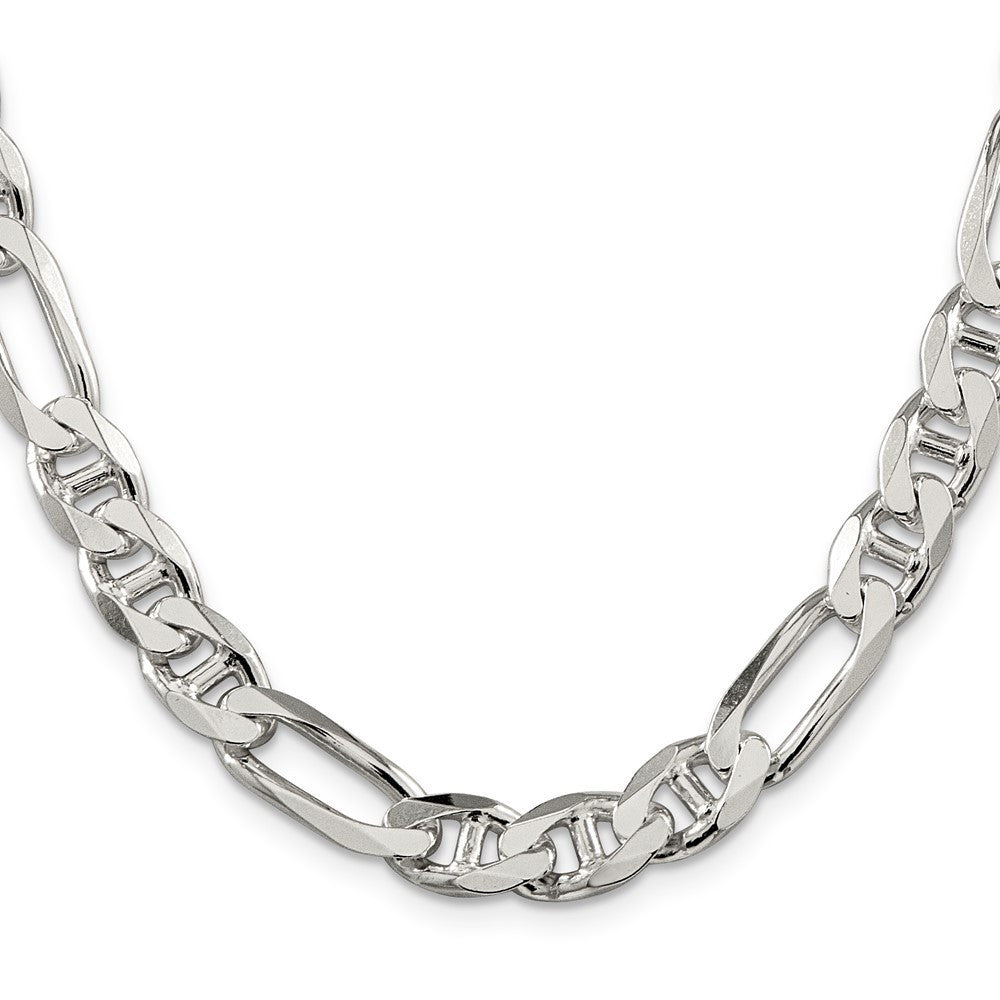 Sterling Silver 8.75mm Figaro Anchor Chain Necklace 20"