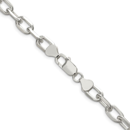 Sterling Silver 7.5mm Diamond-cut Long Link Cable Chain Necklace 24"