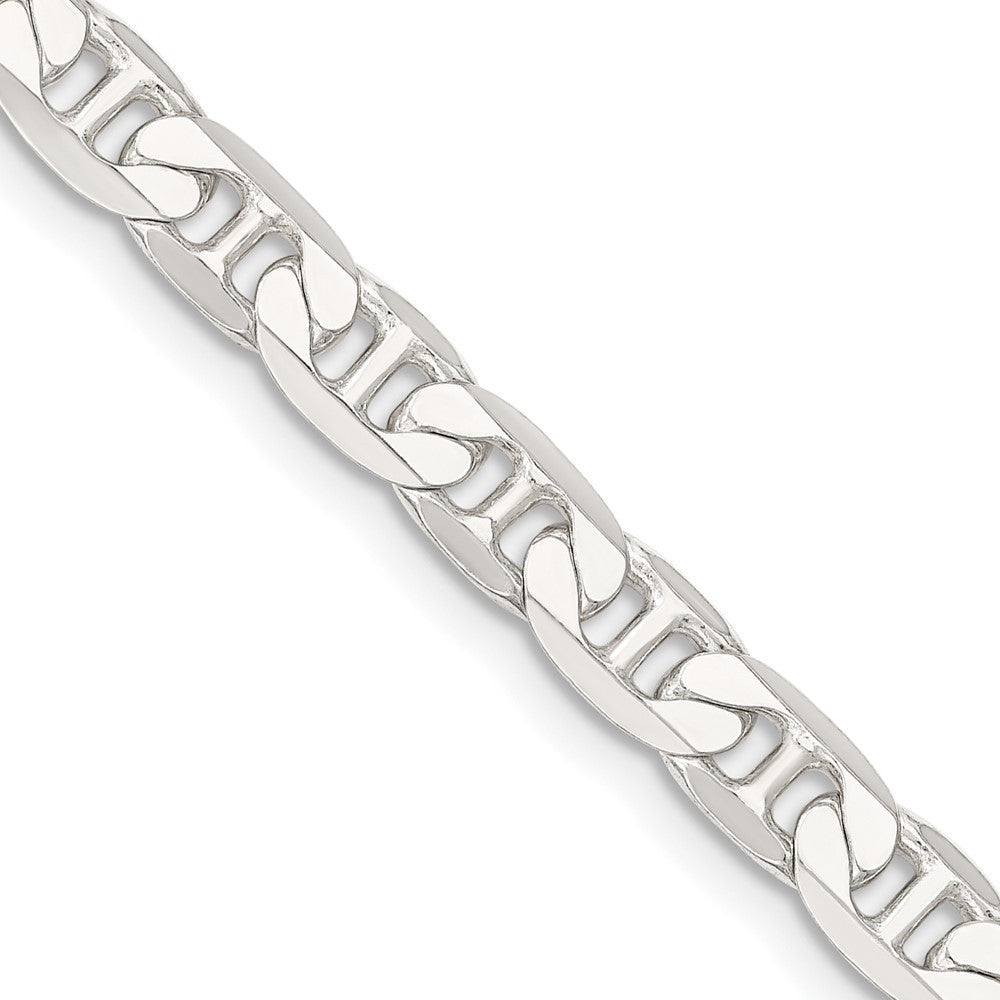 Sterling Silver 7mm Flat Anchor Chain Necklace 20"