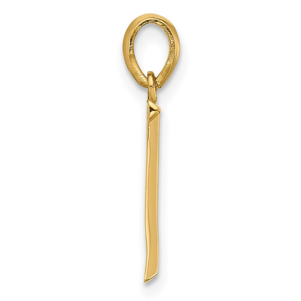 14k Yellow Gold Fancy Letter Z Initial Pendant