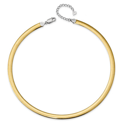 Sterling Silver Gold-plated Reversible Cubetto Chain Necklace 18" w/2in ext