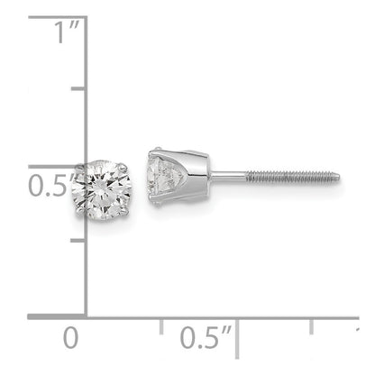 14k White Gold AA Quality Complete Diamond Stud Earring