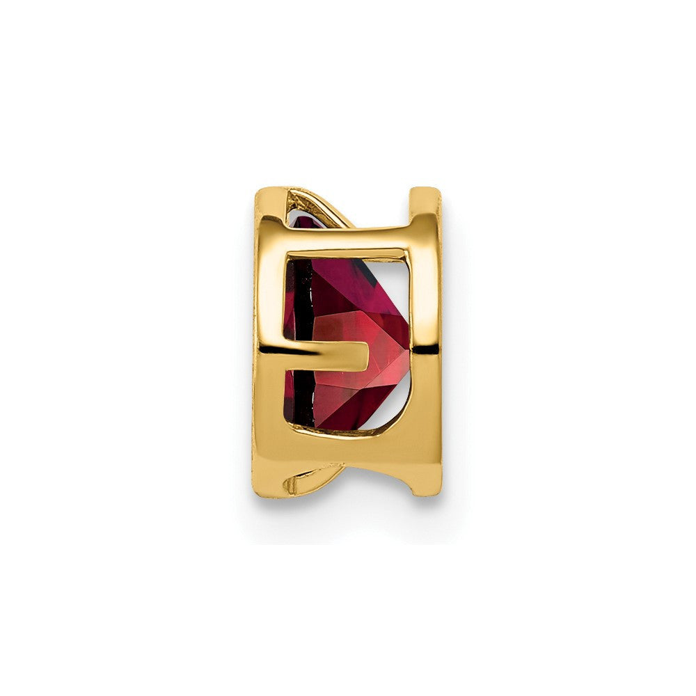 14k Yellow Gold 6mm Garnet bezel pendant