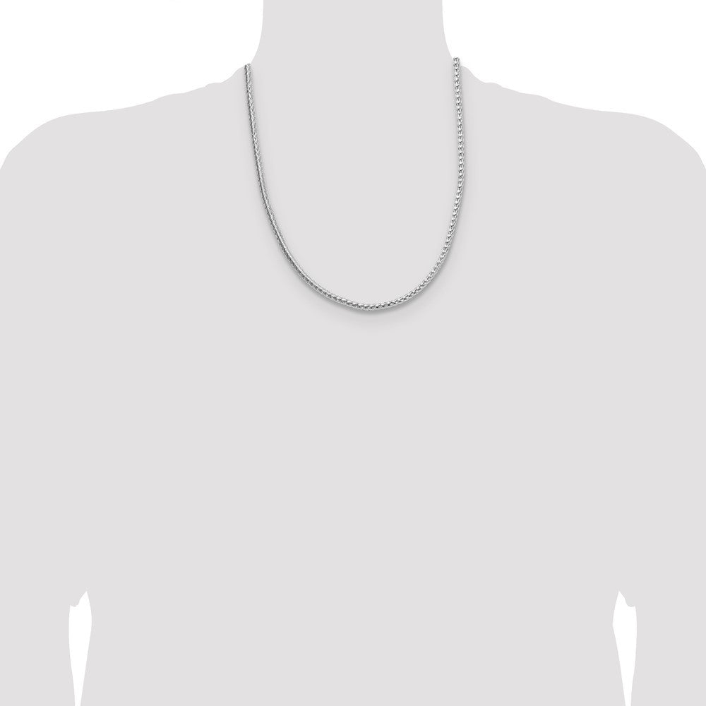 Sterling Silver 3.8mm Diamond-cut Round Franco Chain Necklace 22"