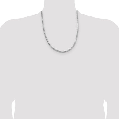 Sterling Silver 3.8mm Diamond-cut Round Franco Chain Necklace 22"