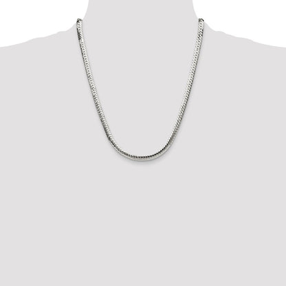 Sterling Silver Polished 6.25mm Double Oval Flat Chain Necklace 22"