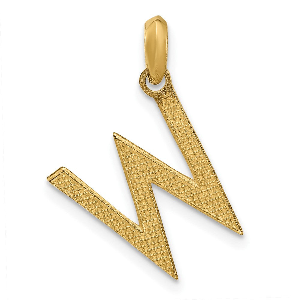 14k Yellow Gold Fancy Letter W Initial Pendant