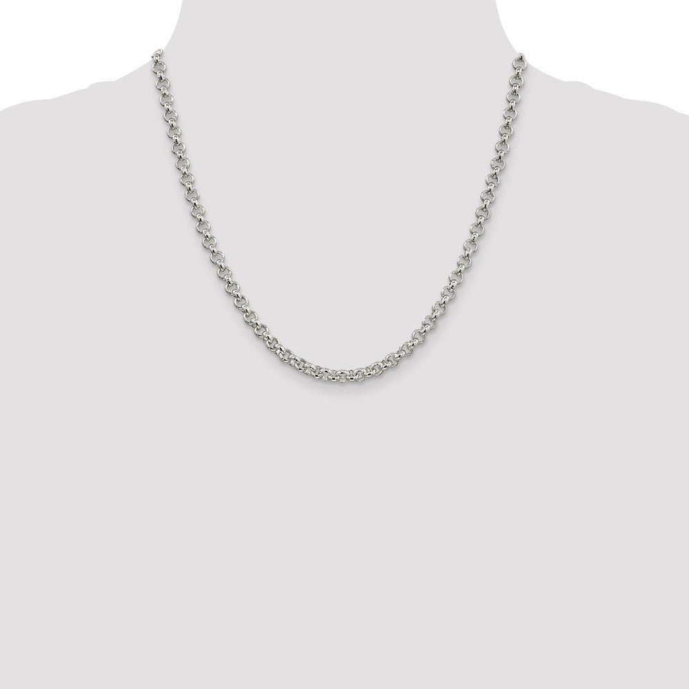 Sterling Silver 5mm Rolo Chain Necklace 20"