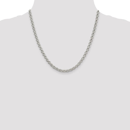 Sterling Silver 5mm Rolo Chain Necklace 20"