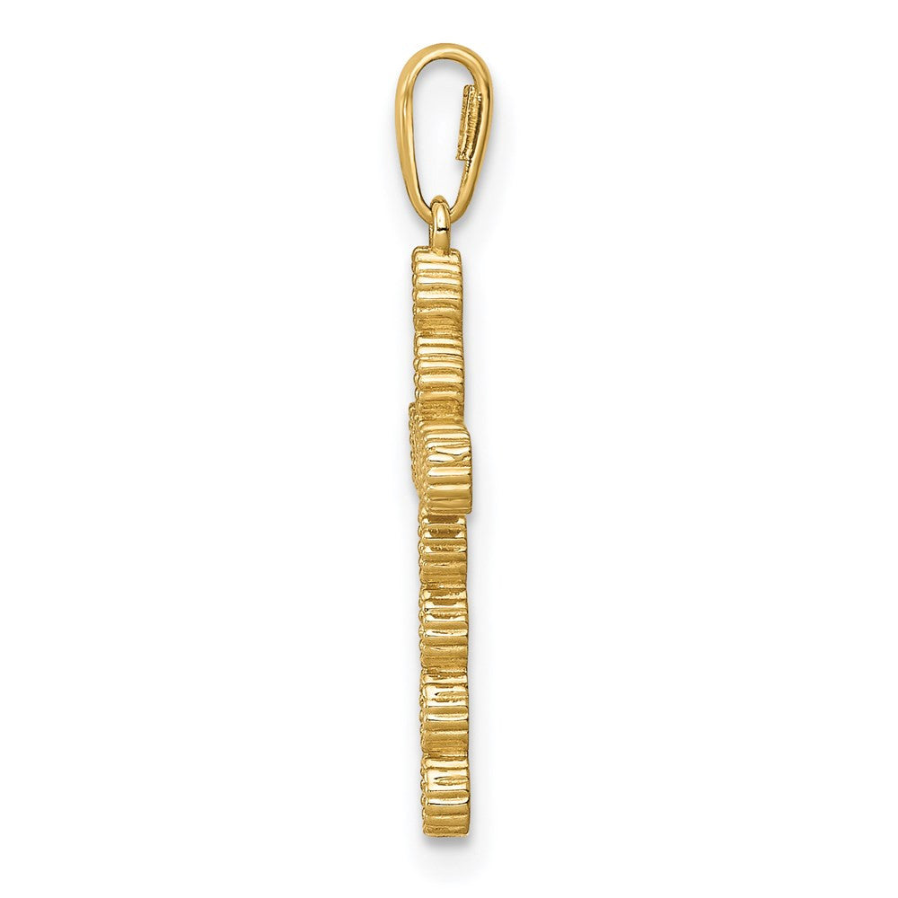 14k Yellow Gold CZ Cross Pendant