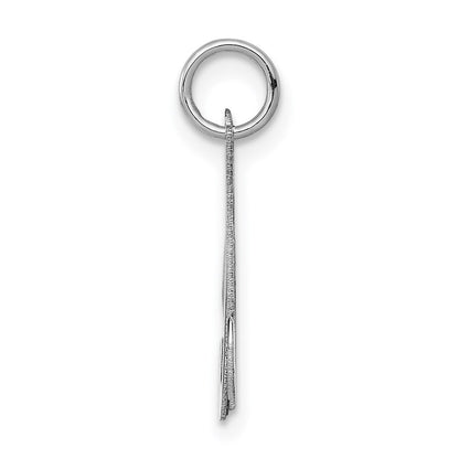 14k White Gold Script Letter M Initial Charm Pendant