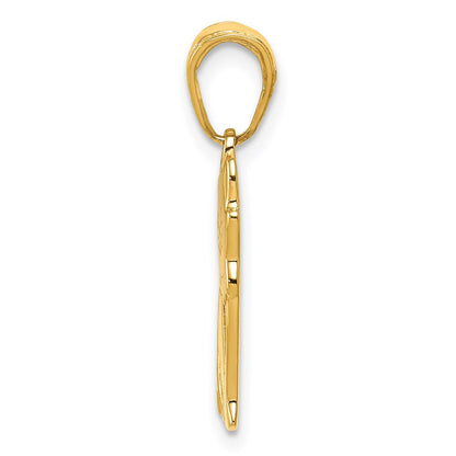 14k Yellow Gold Sitting Cat Pendant