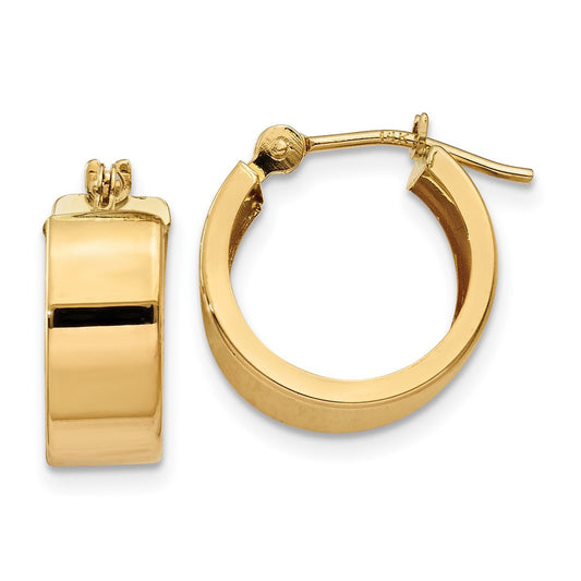 14k Yellow Gold Polished Hoop Earrings