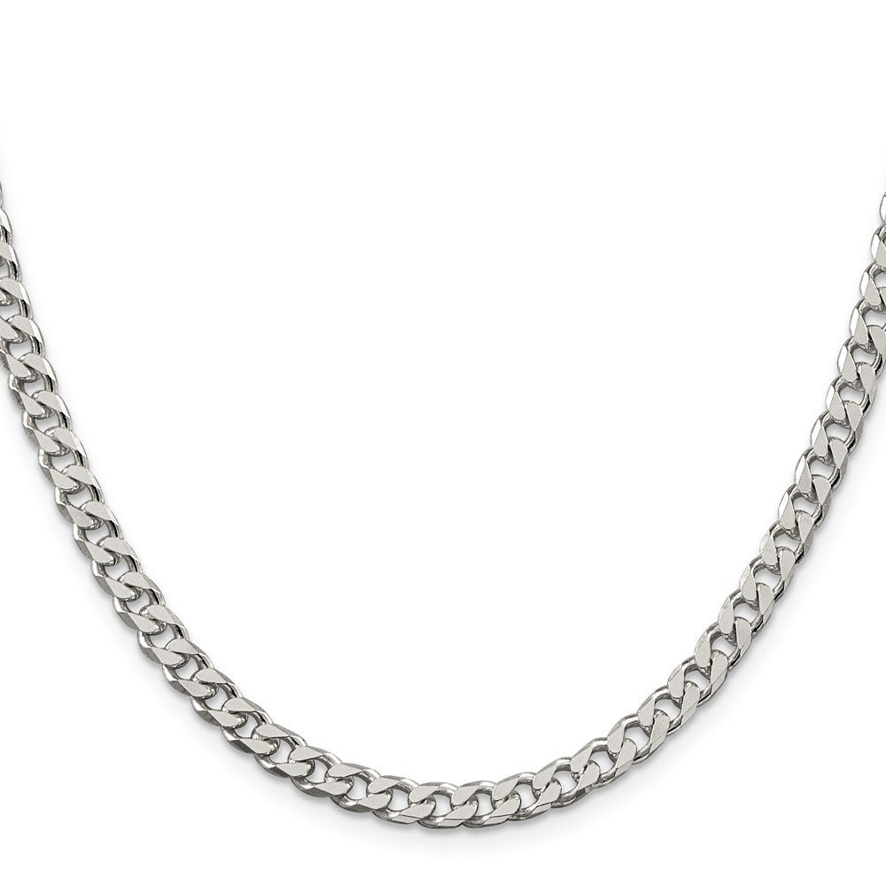 Sterling Silver Polished 5mm Curb Chain Necklace 22"