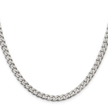 Sterling Silver Polished 5mm Curb Chain Necklace 22"