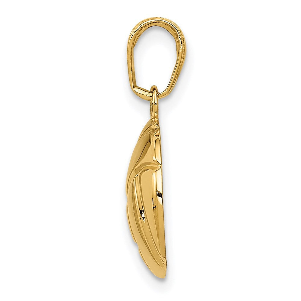 14k Yellow Gold Polished Volleyball Pendant