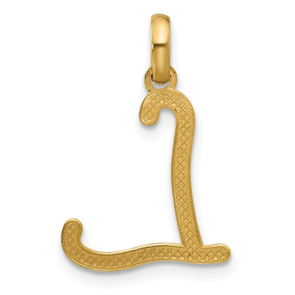 14k Yellow Gold Fancy Letter L Initial Pendant