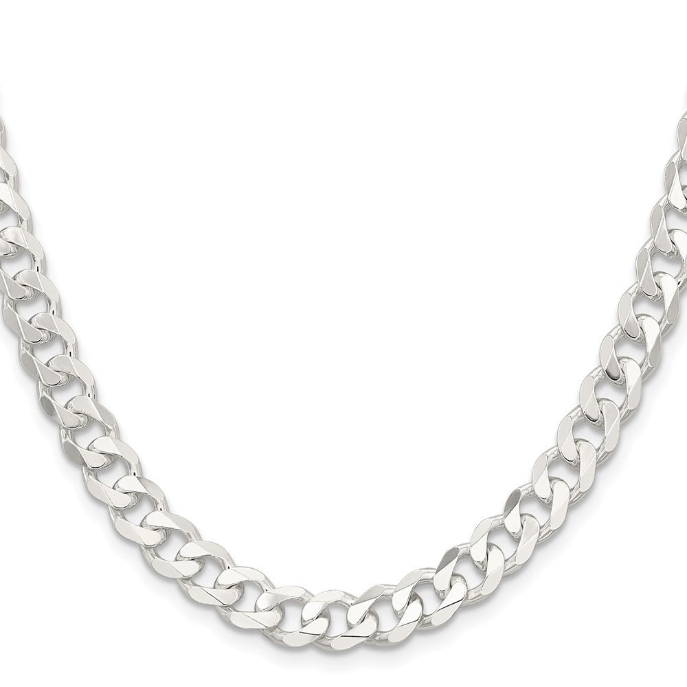 Sterling Silver 7.5mm Curb Chain Necklace 18"