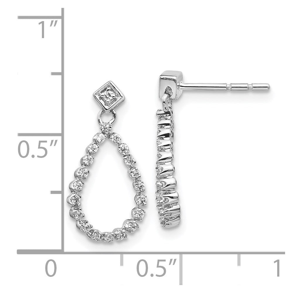 14k White Gold Diamond Teardrop Drop & Dangle Earrings