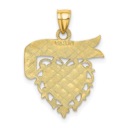 14k Yellow Gold DADDYS GIRL Heart Pendant