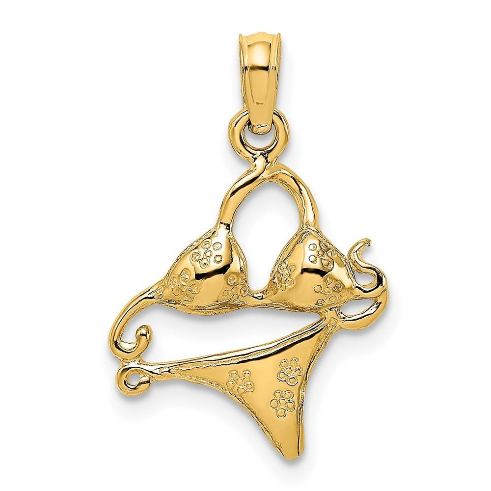 14k Yellow Gold Bikini Bathing Suit Charm Pendant
