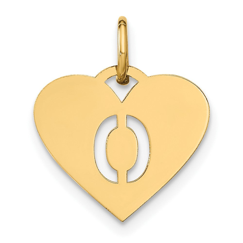 14k Yellow Gold Initial Letter O Initial Charm Pendant