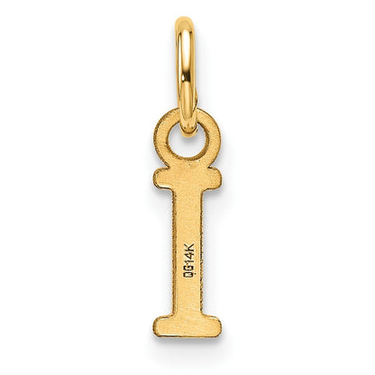 14k Yellow Gold Cutout Letter I Initial Pendant