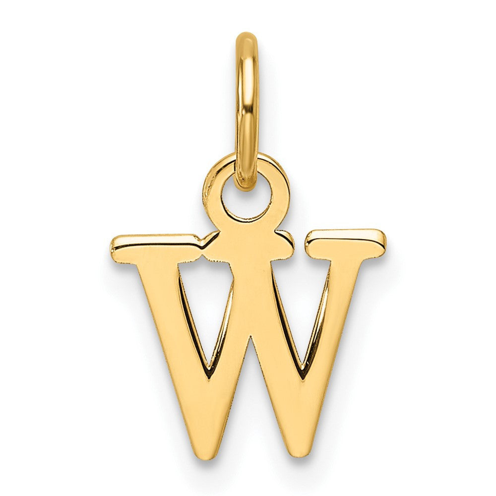 14k Yellow Gold Cutout Letter W Initial Pendant