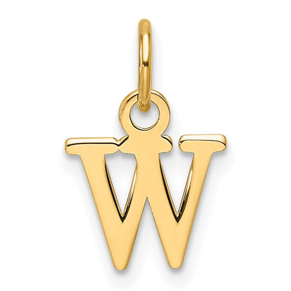 14k Yellow Gold Cutout Letter W Initial Pendant