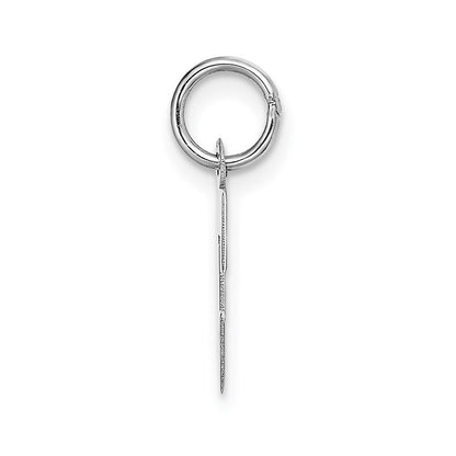 14k White Gold Small Block Letter E Initial Charm Pendant