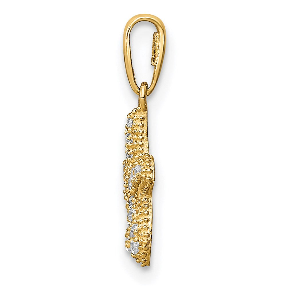 14k Yellow Gold CZ Starfish Pendant
