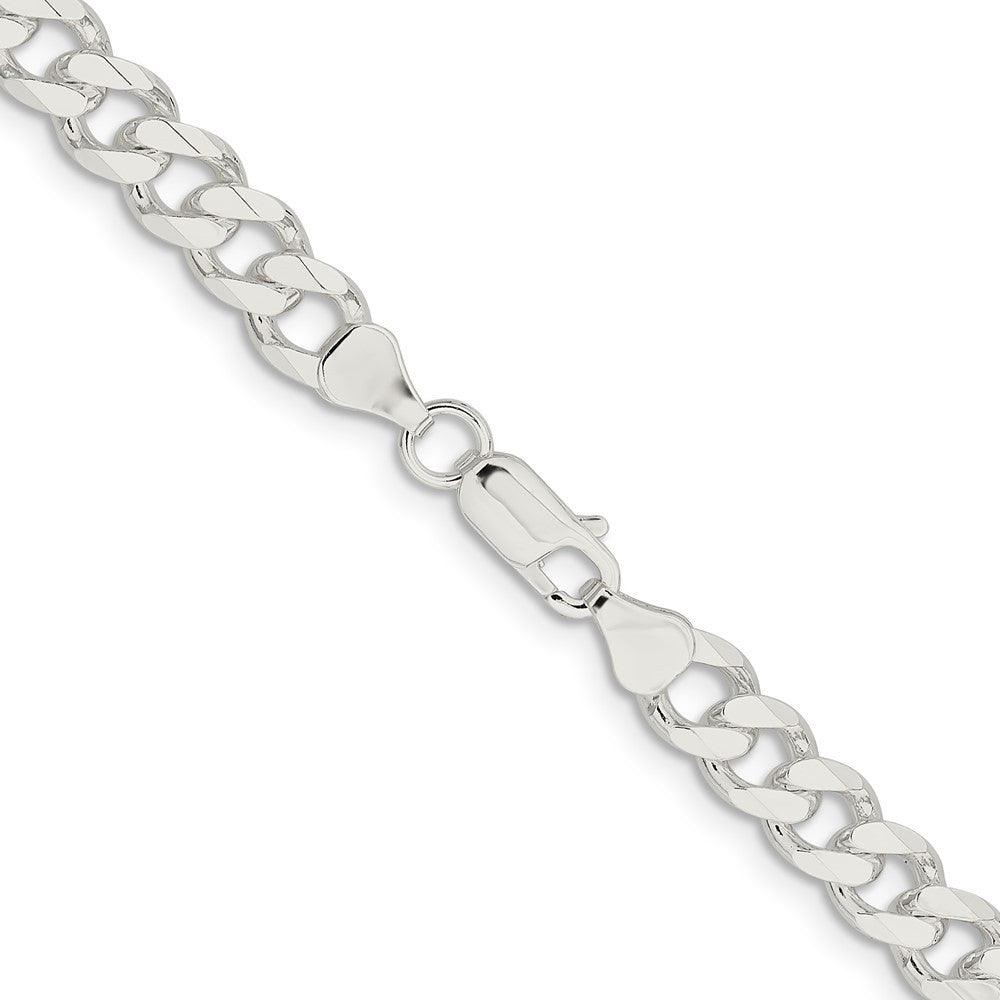 Sterling Silver 7.5mm Curb Chain Necklace 30"