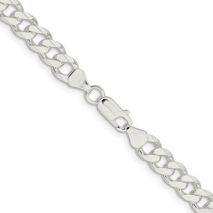 Sterling Silver 7.5mm Curb Chain Necklace 30"