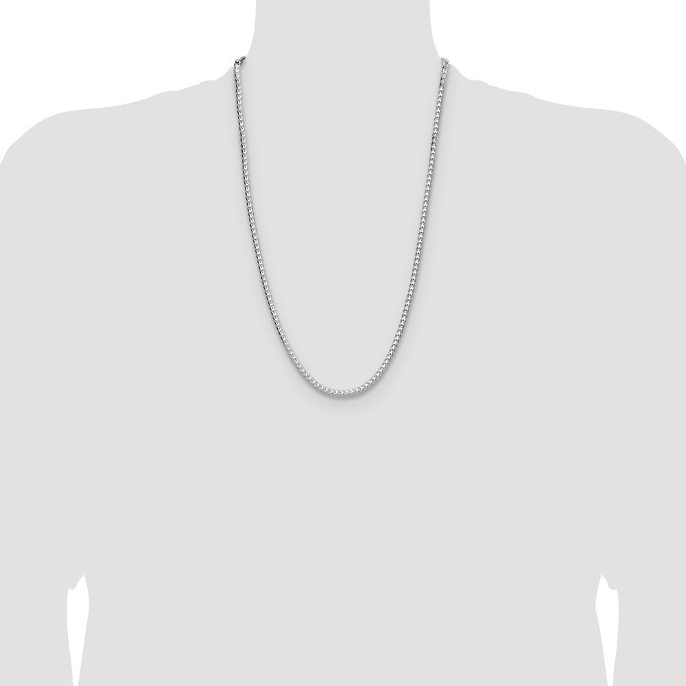 Sterling Silver 4.0mm Diamond-Cut Square Franco Chain Necklace 26"