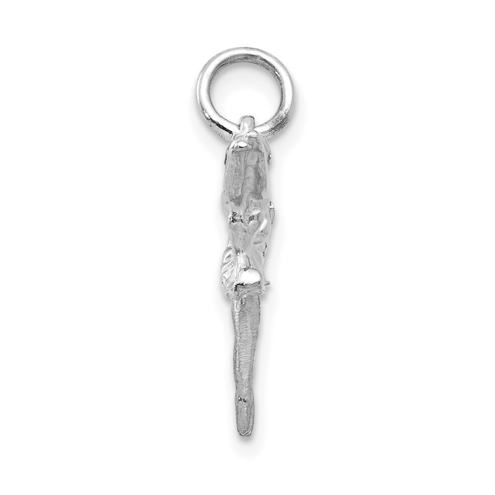 14k White Gold Polished 3-D Ballerina Charm Pendant