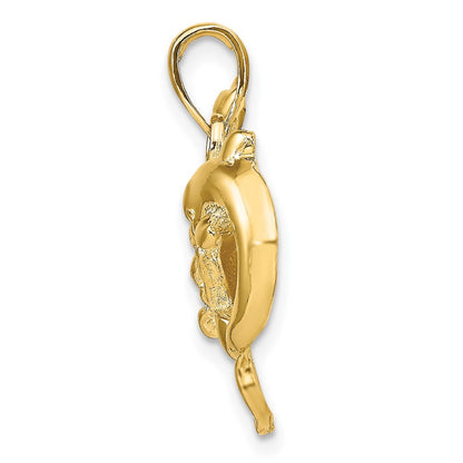 14k Yellow Gold Dolphins Pendant