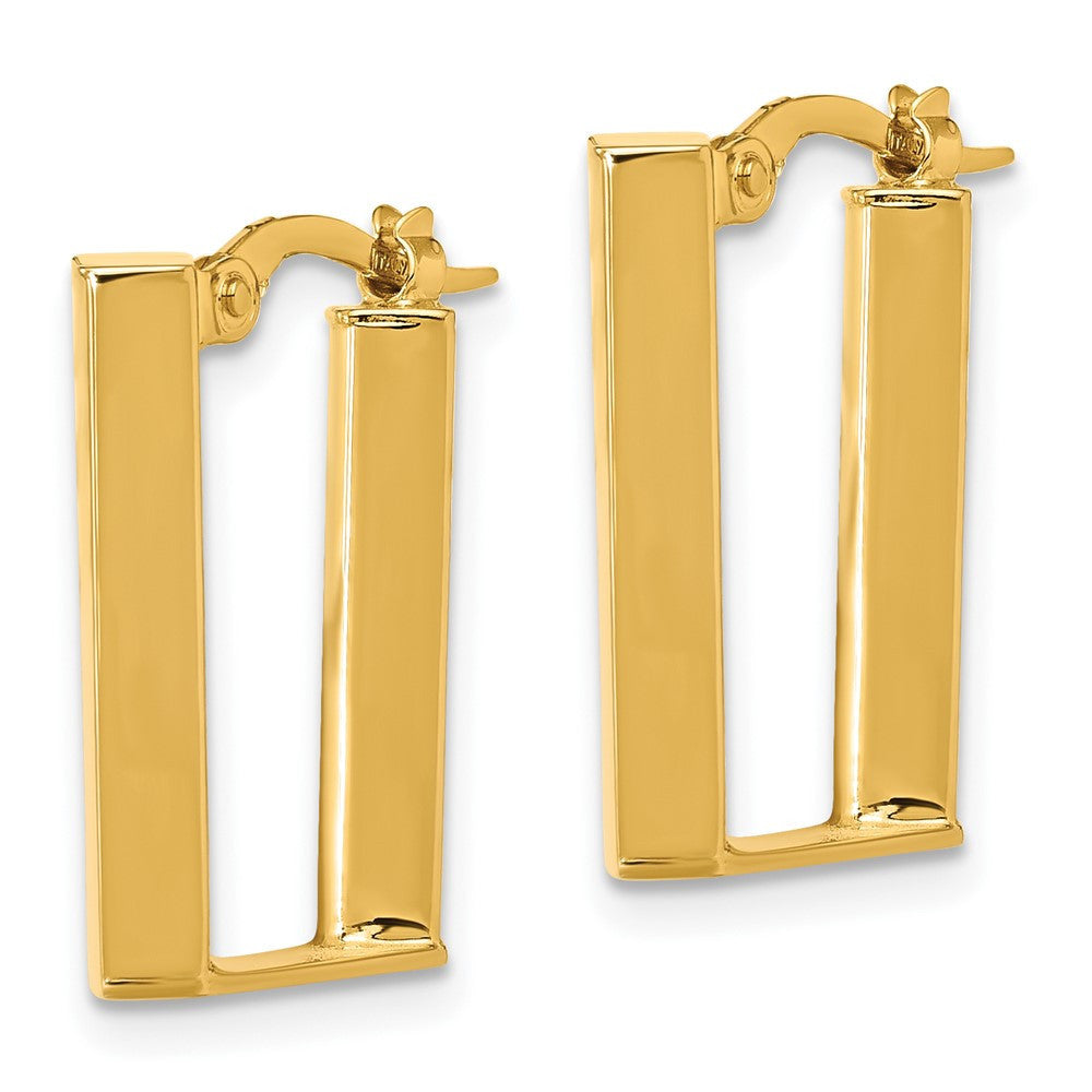14k Yellow Gold Polished U Shape Hoop Earrings