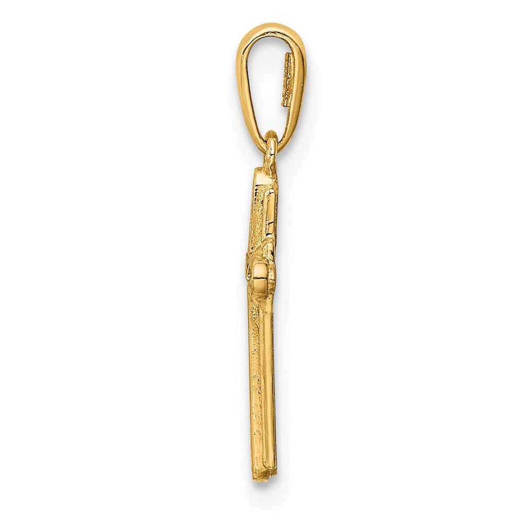 14k Yellow Gold Cross CZ Pendant