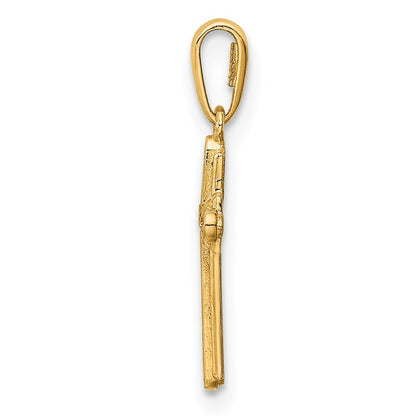 14k Yellow Gold Cross CZ Pendant