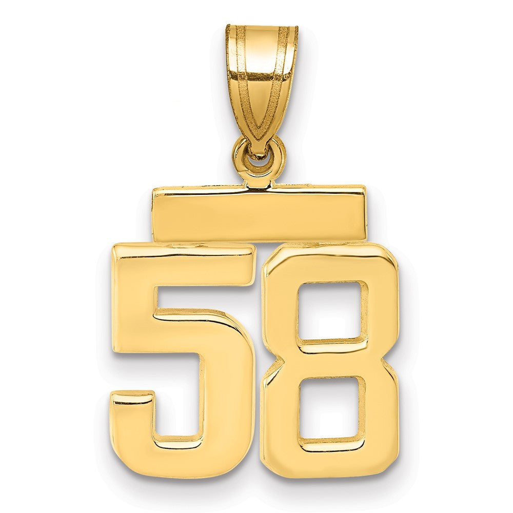 14k Yellow Gold Small Polished Number 58 Charm Pendant