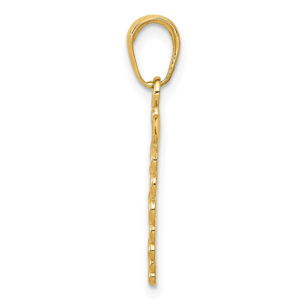 14k Yellow Gold Caduceus Charm Pendant