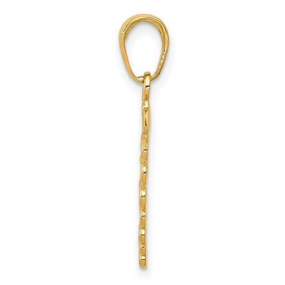 14k Yellow Gold Caduceus Charm Pendant
