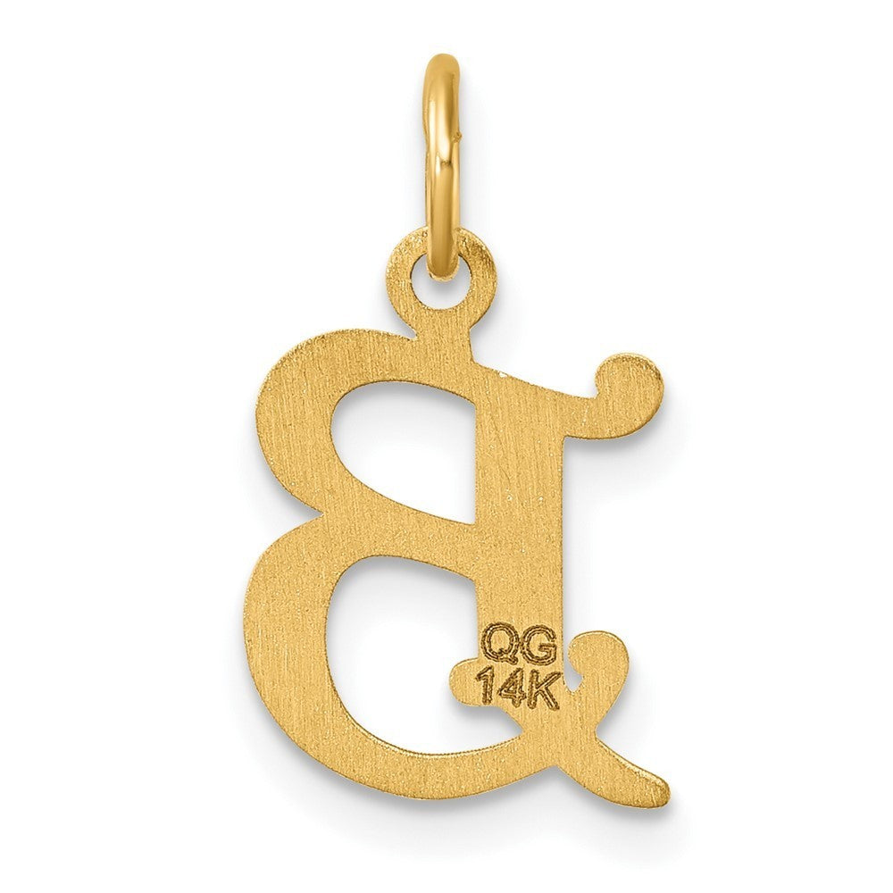 14k Yellow Gold Diamond-cut Letter B Initial Charm Pendant