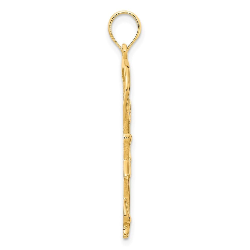 14k Yellow Gold Gymnast Ribbon Pendant