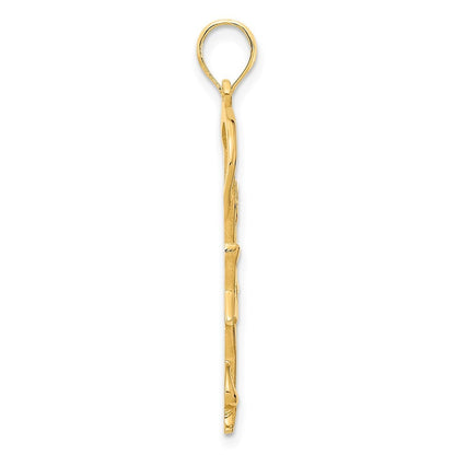 14k Yellow Gold Gymnast Ribbon Pendant