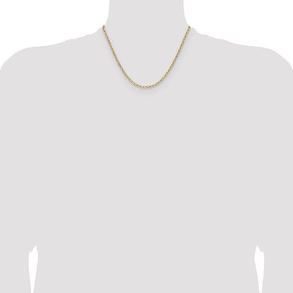 14k Yellow Gold 3.0mm Semi-Solid Beveled Paperclip Chain Necklace 18"