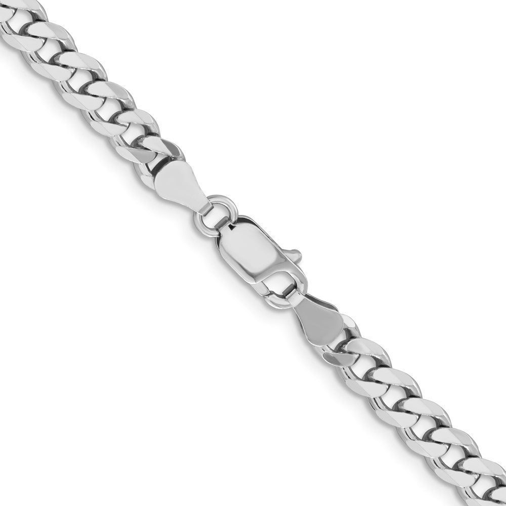 Sterling Silver Rhodium-plated 5.7mm Curb Chain Necklace 22"