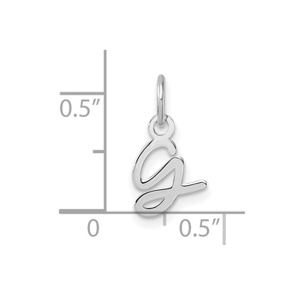 14k White Gold Uppercase Letter G Initial Charm Pendant