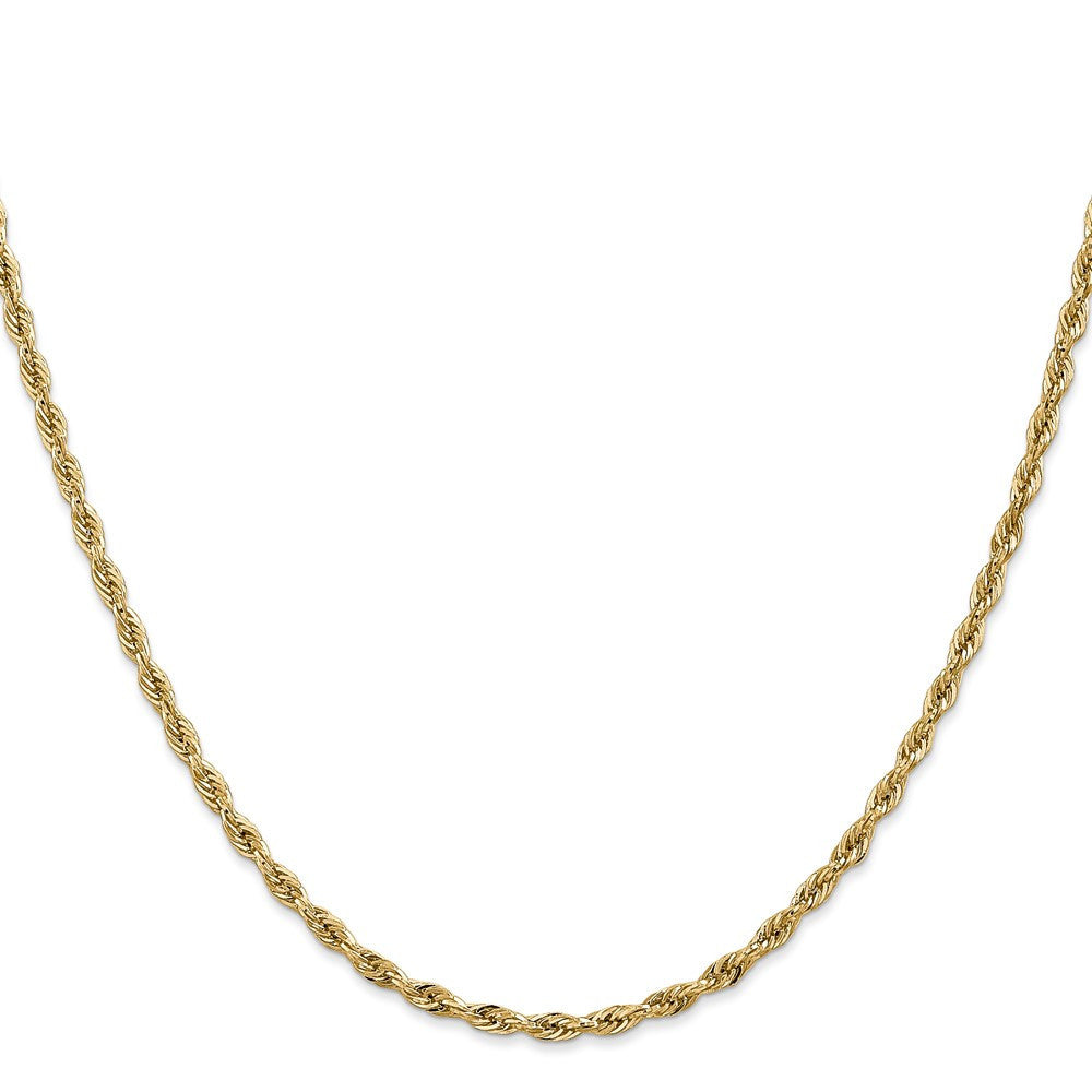 14k Yellow Gold 2.8mm Semi Solid Rope with Lobster Clasp Chain Necklace 26"